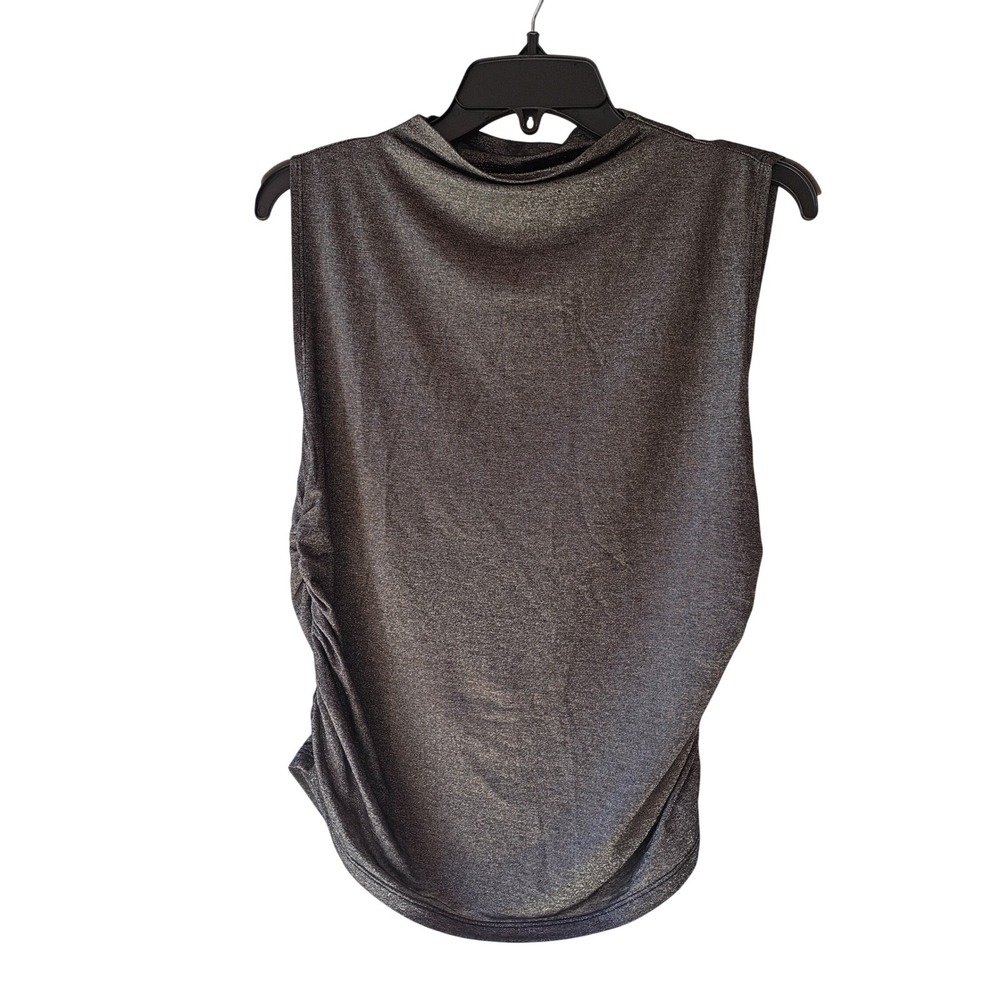 Old Navy Sleeveless Mock Neck Ruched Top‎ Heathered Gray Size L